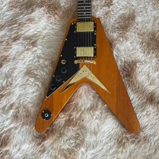 Hot Custom V-type Left-handed All-in-one Electric Guitar Log Color Highgloss