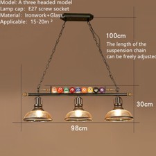 Retro Pool Billiard Snooker Table Light Pendant Light Lamp For Bar Chandelier UK