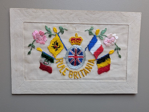 Old silk postcard ww1 allies - ww1,