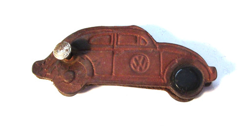 Leather volkswagen beetle key - leather,