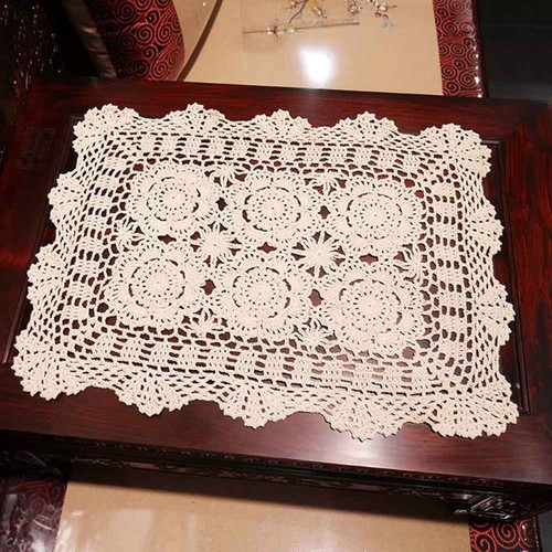 Vintage hand crochet doily - hand,