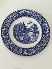 Olde Alton Ware Blue White Flower Pattern Water Boat House Plate