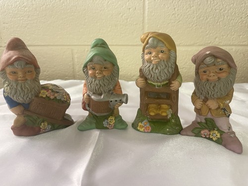 Vintage ceramic garden gnomes - ceramic,