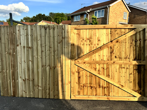 Wooden driveway gates garden - driveway, gates,