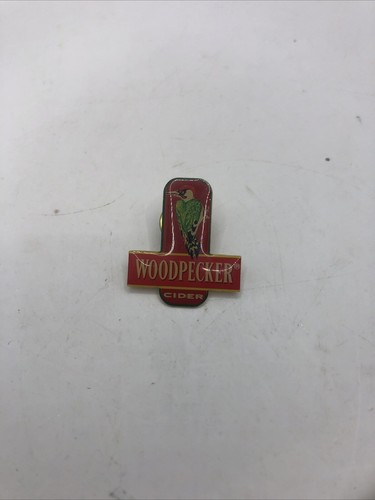 Woodpecker cider pin badge - cider,