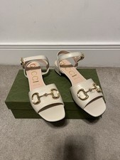 Gucci Women White Leather Sandal Size Uk 8, EUR 41