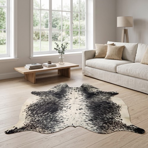 100 genuine cowhide rug - cowhide, black