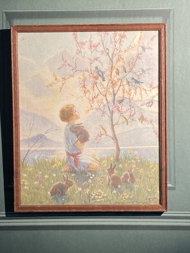 Framed vintage print morning - framed,