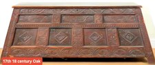 17/18th CENTURY V Big OAK COFFER Wide 170cm-D61-H87cm -Carved 7panel front