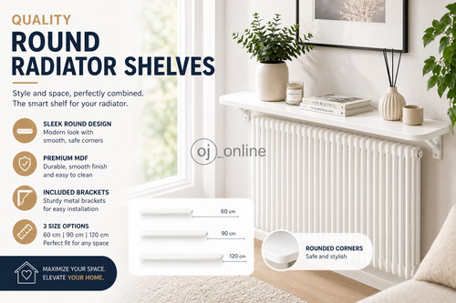 White round radiator - radiator, shelf