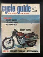 CYCLE GUIDE December 1969 BSA 650 Firebird Suzuki 250 Savage Indian  500 Velo