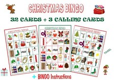 Christmas Bingo 32 Cards Game