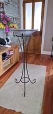 Large Heavy Metal Floor Standing Floating Candle Holder with Glass Bowl. VGC