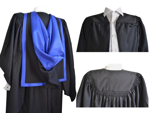 Graduation gown and - gown, hood