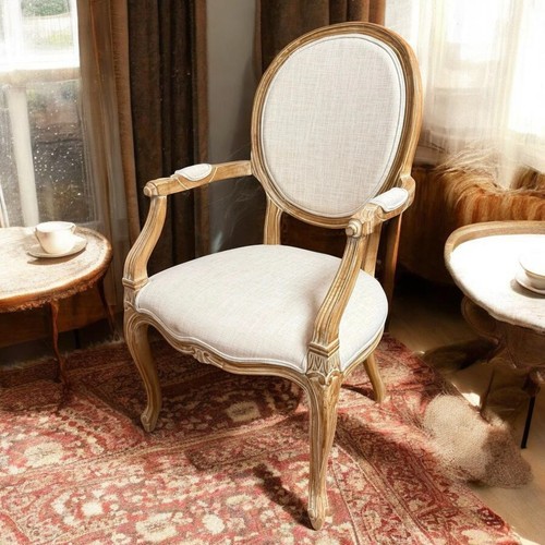 Louis chair oak - chair, cream