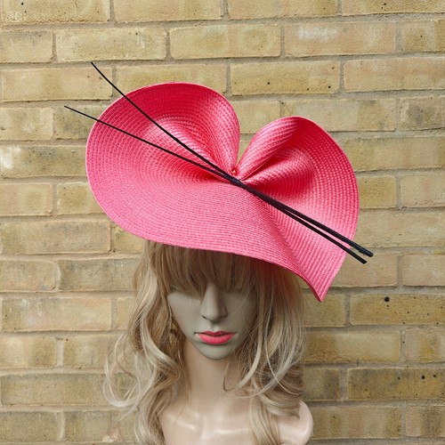Coral pink fascinator - coral,