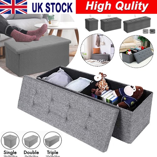 Folding ottoman storage box - folding,