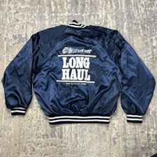 Vintage Long Haul Trucker Satin Coat Jacket USA Size Large Jonbil 80s
