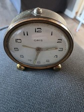 Oris Swiss Made Collectable Mini Travel Clock Brass Parts Missing Needs Repair