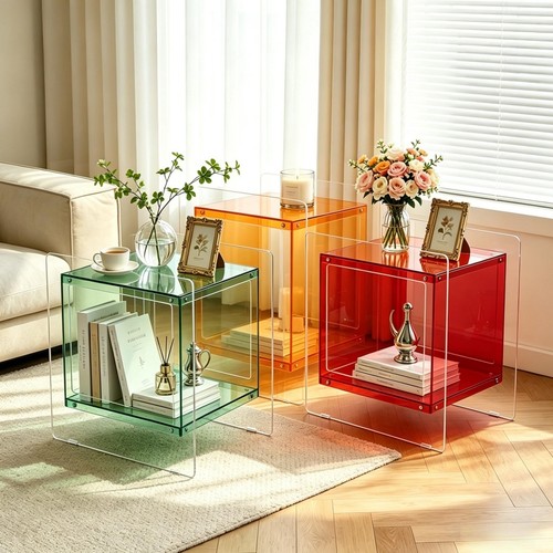 Acrylic nightstand side table - nightstand,