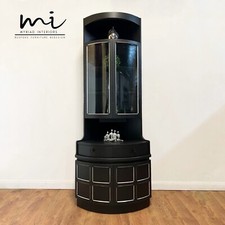 Large Mid Century Nathan Corner Cabinet, Drinks, Black And Silver, Mis Century