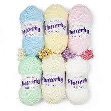 FLUTTERBY Sparkle Chenille James C Brett Plush Chunky Knitting Crochet Yarn 100g