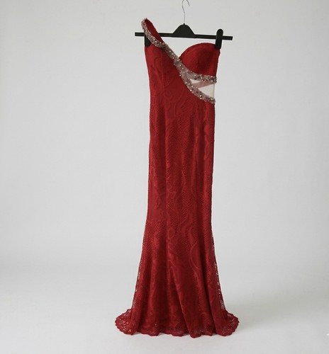 Pia michi 1683 red lace - lace, maxi