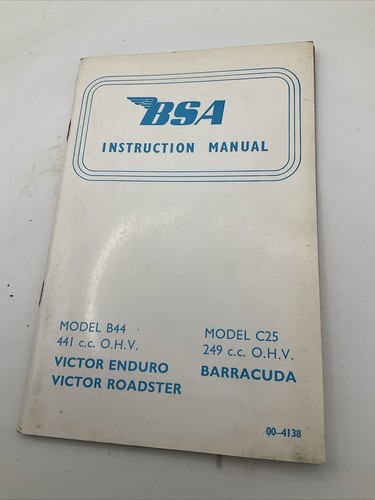 Genuine bsa instruction manual - instruction,