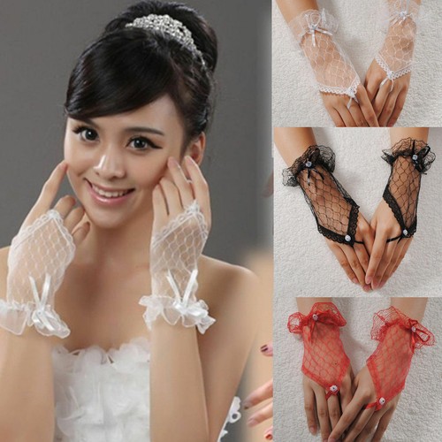 Bridal fingerless bowknot - fingerless,