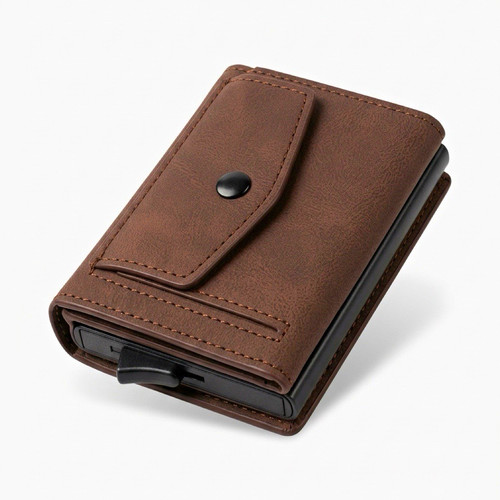 Men brown leather trifold - men’s,