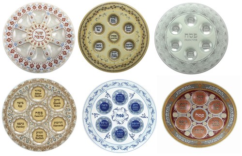 Passover glass seder plate - passover,