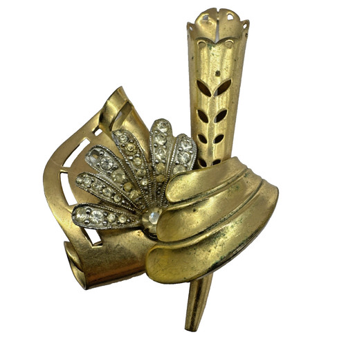 Vintage posy holder brooch - posy,