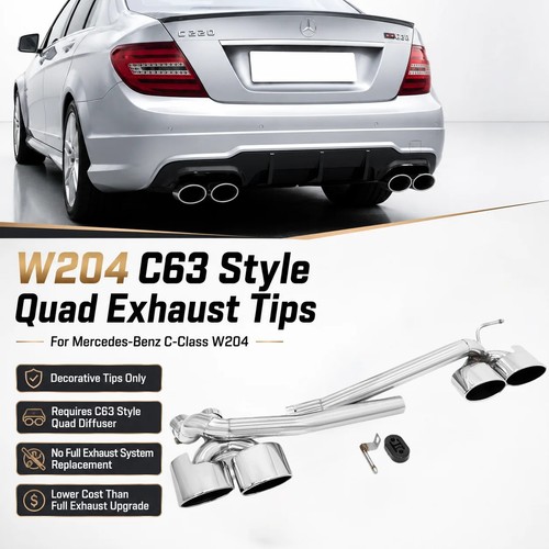 W204 quad exhaust tips for - quad,