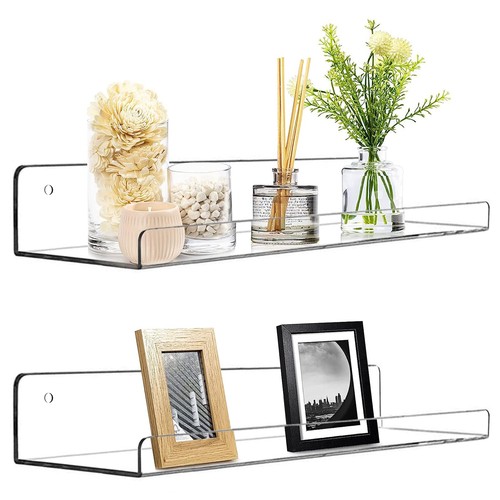 Clear acrylic floating shelves - acrylic,