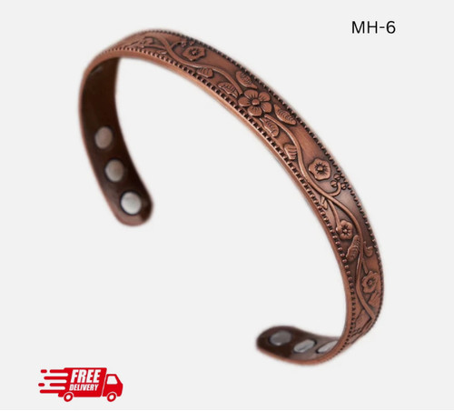 Men copper magnetic bracelet - copper,