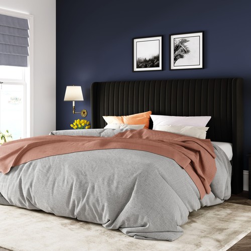 Allewie king size velvet bed - size,
