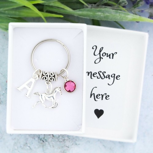 Horse keyring personalised - horse,