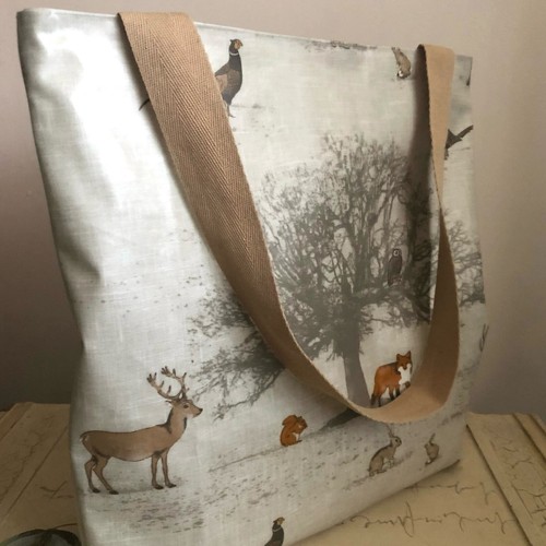 Handmade oilcloth tote - handmade,