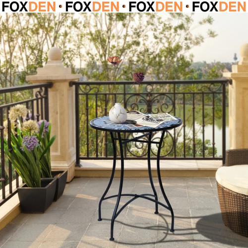 Mosaic round garden table - garden,