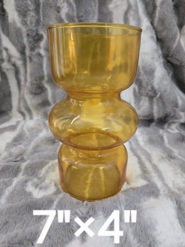 Orange glass vase - glass,