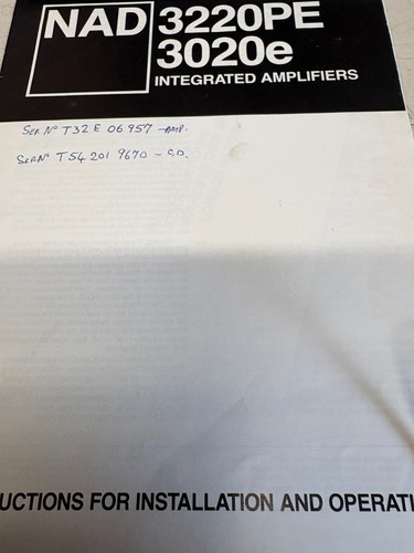 Nad 3220pe 3020e integarated - nad,