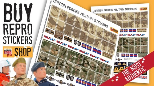 New action man rank stickers - new,