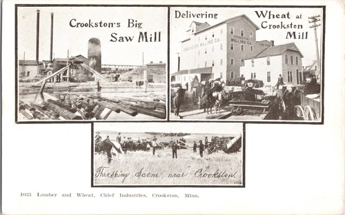 Postcard crookston saw - saw, mill