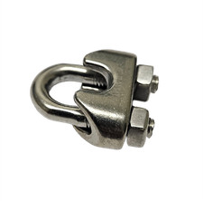 Stainless Steel A4 Wire Rope Grip Bull Dog Clamp Cable U Bolt Marine Grade 316