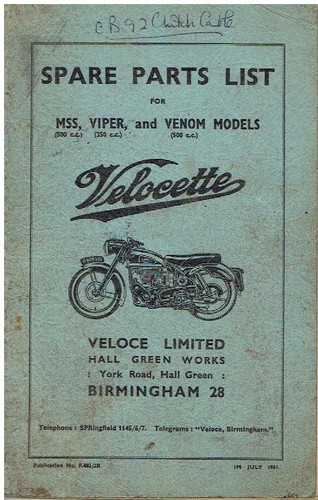 Velocette 350cc viper 500cc - 350cc,