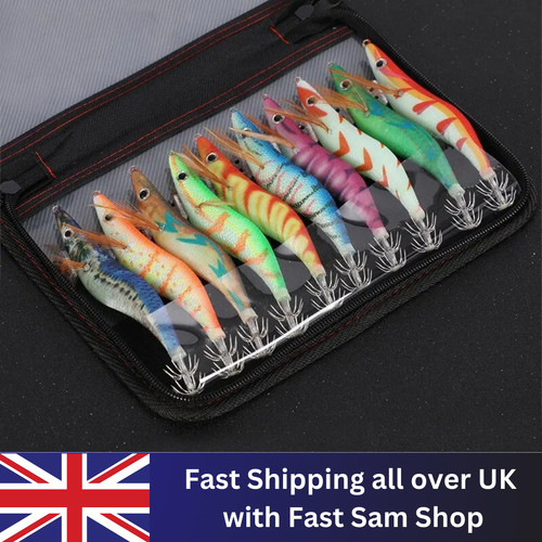 10pc luminous squid - jig, hook