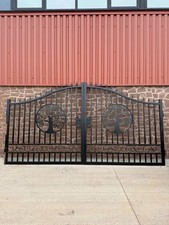 14ft Black Iron Driveway Double Gates