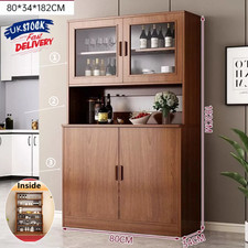 Kitchen Larder Unit Tall Storage Cupboard Modern Brown Pantry Cabinet Dresser