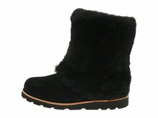 UGG® AUSTRALIA MAYLIN BLACK SUEDE & SHEEPSKIN BOOTS UK 3.5 EUR 36 USA 5 RRP £255