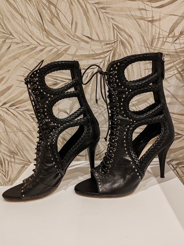 Zara leather heels black - zara,